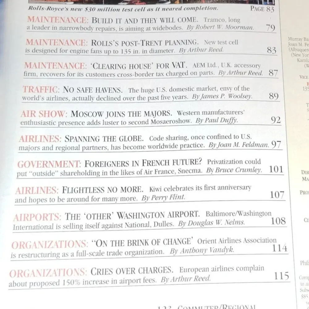 Air Transport World Magazine - November 1993 Southwest Airlines Edition